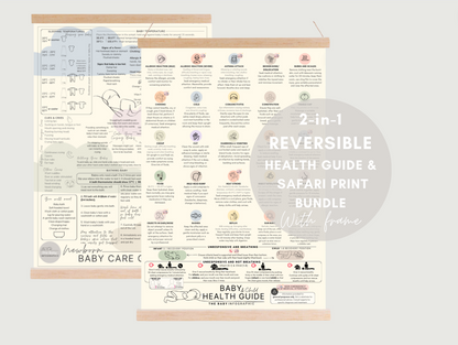 Reversible Essential Baby Care & Health Guide BUNDLE with frame