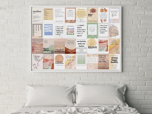 Motherhood Affirmation, Quotes & Advice Wall Collage PRINTED